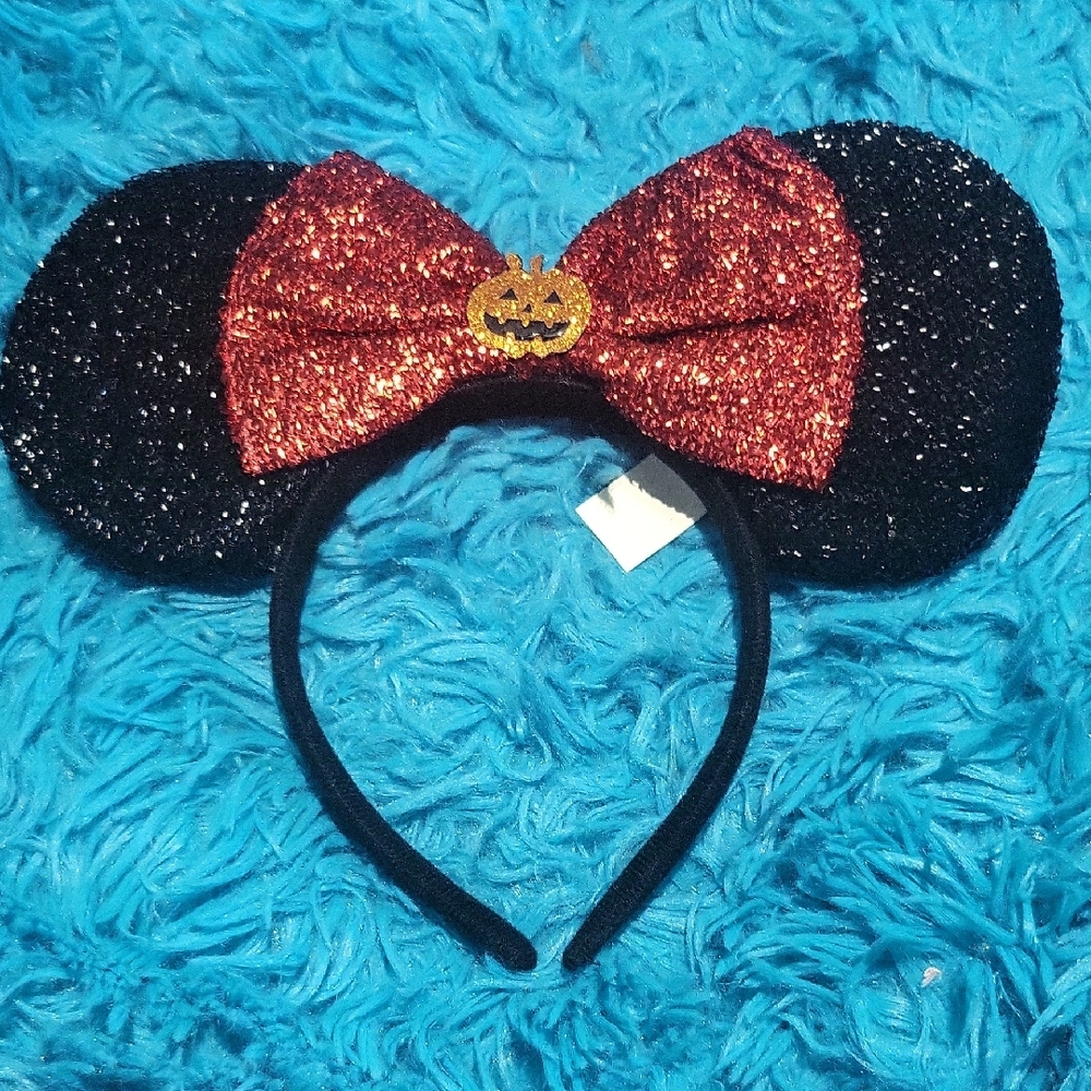 Disney Black and Red Glitter Minnie Mouse Ears